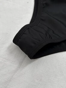 Napfluff Minimalist Black Seamless Bra And Panty Set, Wire-Free Push-Up Lingerie Designed For Women, Lightweight Panties With Adjustable Straps, 2-Piece Set - Black - View 7