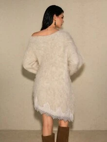Poéselle Women Sweater Dresses - White - View 5