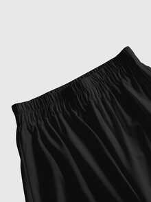 ROMWE Dark Gothic Little Devil Grave Halloween Dark Plus Size Pants - Black - View 3