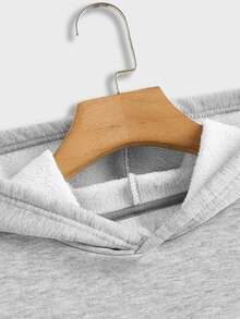 Daypath Standard Size Men's Light Grey Floral Knit Hoodie & Sweatpants Set, 3DLA Letter Pattern Design, Men's Sports Outfit - Grey - View 3