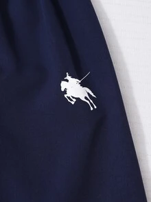SHEIN 3件組青少年女孩套裝，連帽長袖前開襟短版拉鍊外套，白色滾邊與編織織帶裝飾，白色細肩帶背心上衣，鬆緊腰寬鬆寬腿長褲，秋季休閒穿搭 - 藍色 - 查看 6
