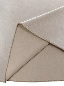GlowEve CURVE Plus Size Elegant Metal Decor Pleated Satin Skirt - Champagne - View 5