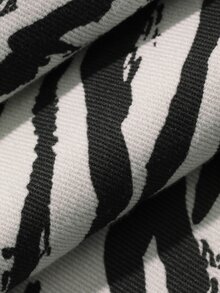 Livesso Women's Street Fashion Zebra Print Loose Fit Jeans - Black and White - View 6