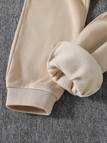 SHEIN 6件組兒童青少年男孩休閒學院風運動3D字母印花連帽衛衣長袖運動衫與長褲套裝，適合通勤、上學、日常休閒穿著、外出、運動，秋冬適用 - 彩色 - 查看 4