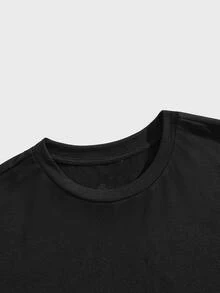 HypeHours Men's Plus Size Classic Santa Claus Street Style Graphic T-Shirt, Suitable For Family Wear, Holiday Edition, Christmas Eve Essential - Black - View 5