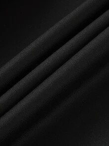 Manfinity Hypemode Men's Casual Cross Pattern Zipper Placket Baseball Jacket - Black - View 4