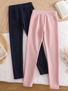 Tween Girl Casual Versatile Denim Leggings 2 Pieces Set - Multicolor - View 2
