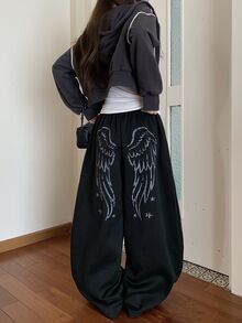 DAZY Women's Casual Loose Korean Style Sweatpants - Black - View 5