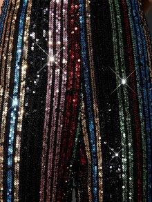 Lavishia Women's Sequin Casual Sexy Versatile Daily Wear Shorts Christmas Party Clubbing Night Black And Red - Multicolor - View 5