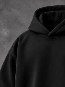Manfinity EMRG Men's Black Hoodie With Red And White Contrasting Gothic Cross Print On The Back, Loose Drop-Shoulde - Black - View 4