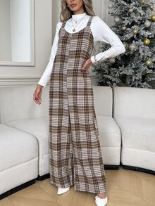 Easowa بدلة نسائية بنمط هوندستوث بساق واسعة فضفاضة كاجوال - متعدد الألوان - مشاهدة 2
