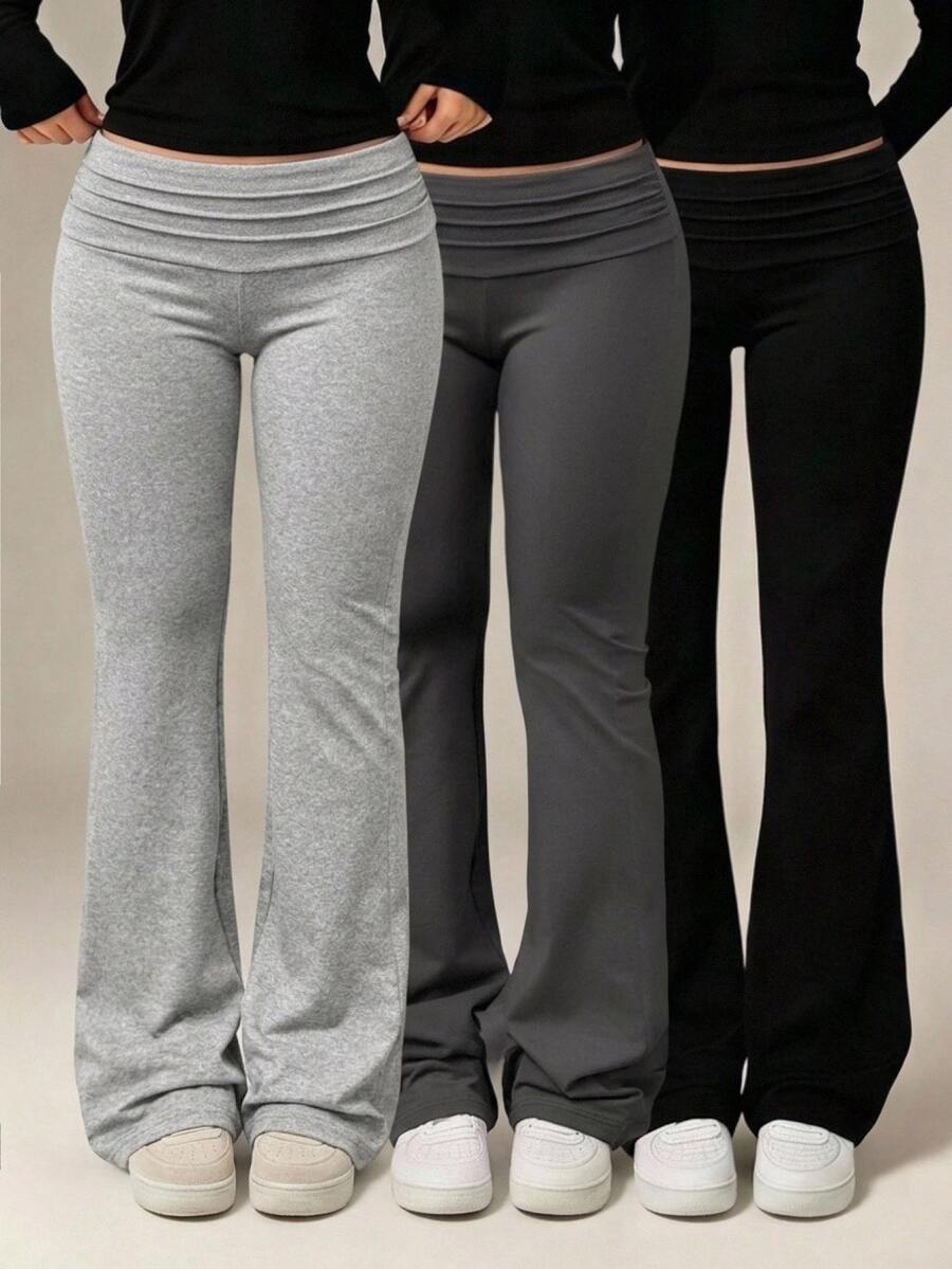 SHEIN 3PCS Tween Girls Pants - Multicolor - View 1