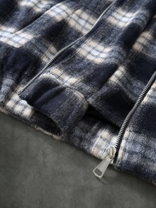 STYNVO Men's Plaid Casual Daily Wear Hooded Overcoat - Multicolor - View 5