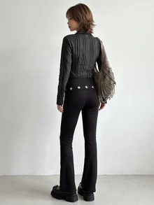 Oceva Women's Solid Color Casual Versatile Everyday Long Pants - Black - View 2