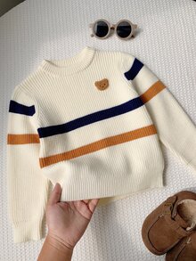 SHEIN 兒童小男孩秋冬毛衣，柔軟舒適學院風學院風校服，適合返校日、職業日、聖誕節、萬聖節、生日 - 彩色 - 查看 5