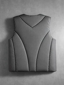 PAVTROS Men's Holiday Halloween Christmas New Year Zipper Front Vest Winter Jacket - Dark Grey - View 2