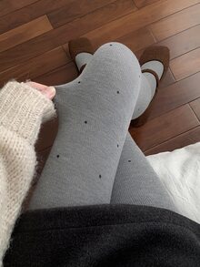 DAZY Women's Dark Gray Tummy Control Non-Slip Footed Leggings, Slimming - Grey - View 1