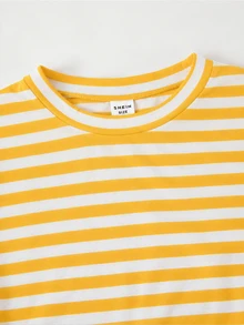 SHEIN 少女迷你針織寬鬆黑色T恤套裝，萬聖節秋季風格秋季穿搭 - 彩色 - 查看 6