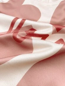 SHEIN 女嬰字母與愛心印花落肩長袖休閒運動衫 - 彩色 - 查看 5