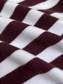Muvela Striped Pattern Ribbed Knit Sweater,Long Sleeve Tops,Knitted Sweater In Fall/Winter Casual Burgundy/Wine - Burgundy - View 6