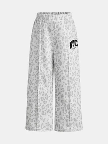Young Girl Kids Autumn/Winter Leopard Print Casual Minimalist Letter Pattern Pullover Sweatshirt & Sweatpants 2 Pieces Set,Fall,Fall Clothes - Grey - View 6