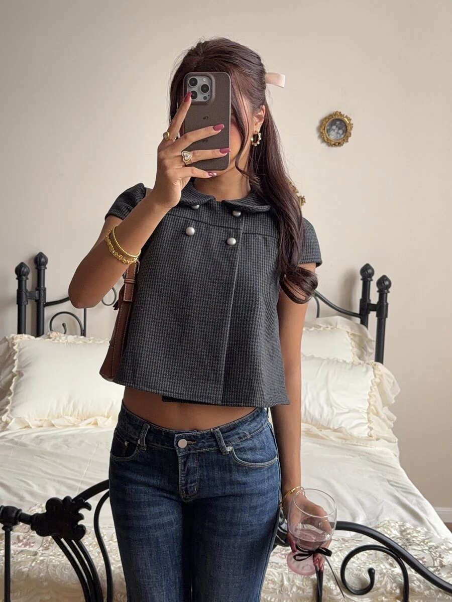 CovetEZ Women's Fashion Versatile Daily Wear Wool Top - Grey - View 1