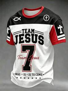 ZURIURI Men's Football T-Shirt, Fish Symbol Thorn Cross Cuff Patches ...