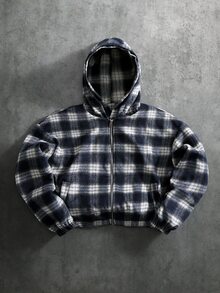 STYNVO Men's Plaid Casual Daily Wear Hooded Overcoat - Multicolor - View 1
