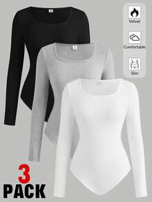 SHEIN 3 قطع ملابس داخلية وجمبسوت للفتيات المراهقات - متعدد الألوان - مشاهدة 1