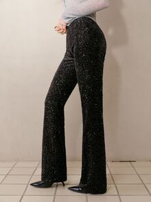 MOTF PREMIUM WOMEN'S ELASTIC WAIST SLIM FIT LONG PANTS - Black - View 6