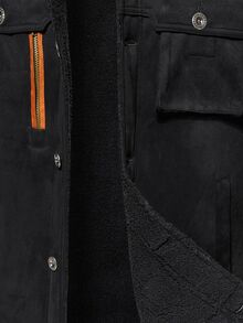 Manfinity Homme Men's Autumn/Winter Thermal Lined Stand Collar Jacket - Black - View 4