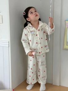DAZY Infant/Toddler (Girl) Soft & Comfortable 2 Pieces Loungewear Set - White - View 5
