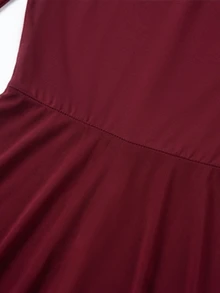 LUMIGAL Women's Mesh Patchwork Casual Party Long Dress - Red - View 6