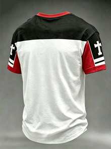 ZURIURI Men's Football T-Shirt, Fish Symbol Thorn Cross Cuff Patches ...