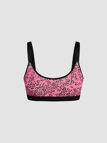 Chillnights Young Colorblock Leopard Print Webbing 2pcs/Set Women's Bra - Multicolor - View 8