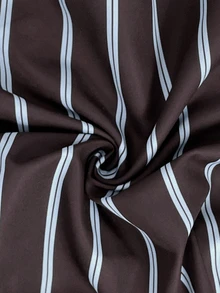 Elaquor Plus Size Women's Striped Flared Sleeve Pleated Asymmetric Hem Casual Shirt - Brown - View 7