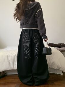 DAZY Women's Casual Loose Korean Style Sweatpants - Black - View 1