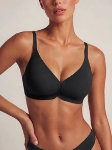 Barelissa Women's Seamless Jelly Soft Support Wireless Push-Up Bra With Side-Boob Coverage, 1pc - Black - View 5