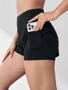 Slayform 1pc Women's Black Leopard Print Shorts - Black - View 5