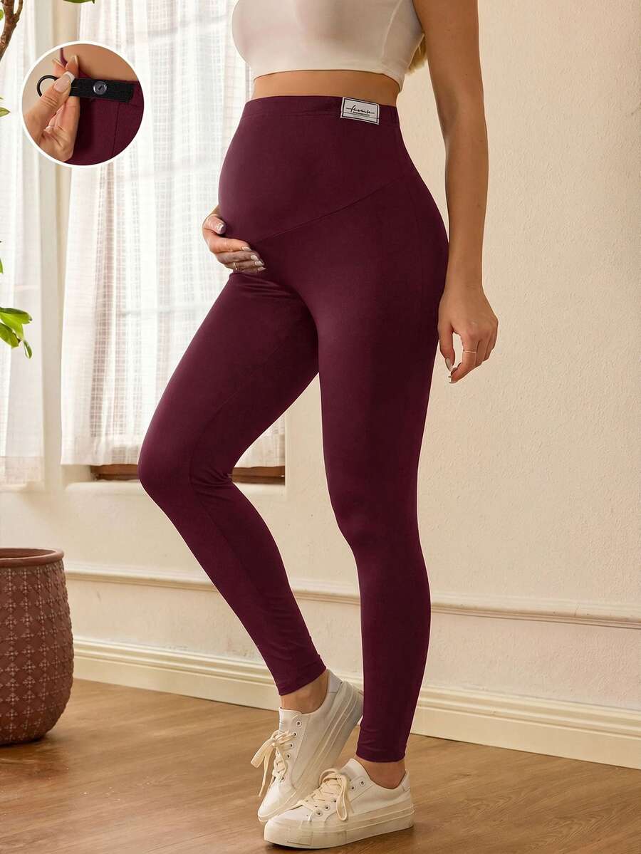 GentleRue Maternity 孕婦簡約牛仔可調腰緊身褲 - 火焰紅 - 查看 1
