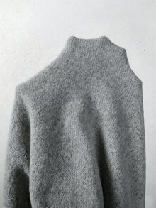 SHEIN 秋冬女款單肩針織鬆垮毛衣，寬袖寬鬆版型，柔軟舒適保暖針織衫 - 深灰色 - 查看 8
