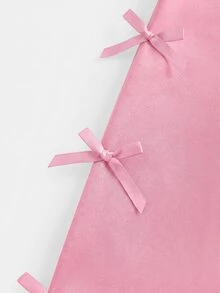 Girlism Tween女孩可愛休閒風短版長袖抓絨內裡粉色蝴蝶結裝飾衛衣，小學秋季開學穿搭 - 粉色 - 查看 5