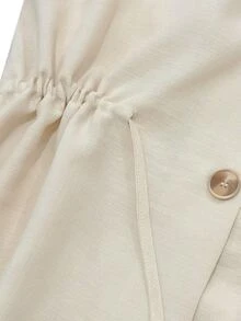 Resyla New Women's Slouchy Casual Loose Slimming Drawstring Plus Size Long Sleeve Shirt Fall - Apricot - View 4