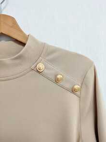 Selianne Women's Thermal Lined Warm Long Sleeve 2 Pieces Set - Apricot - View 4