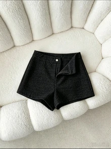INAWLY Women's Solid Color Simple & Fashionable Pants, Suitable For Summer - Black - View 3