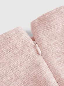 ROMWE Y2K Y3K Millennium Retro Hot Girl Napoleon Style Pink Tweed Low Waist Women's Skirt - Pink - View 5
