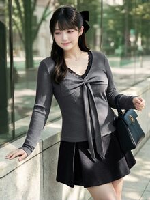 Bijouette Plus Size Women's Lace Patchwork Pleated Casual Daily Wear T-Shirt - Grey - View 6