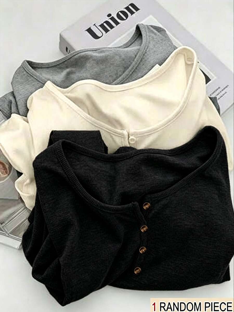 SHEIN Sparklyn 女童短袖休閒 INS 風舒適寬鬆百搭 Polo 條紋 T 恤,秋季上衣,秋季,圖案 T 恤,長袖 - 黑色 - 查看 1