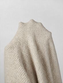 Breezaya Elegant V-Neck Lantern Sleeve Women's Sweater 2 Pieces Set - Khaki - View 6
