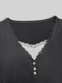 IslaSuriya 3-Pack Women's Lace-Detail 2 In 1 Casual T-Shirts (Long & Short Sleeve) - Multicolor - View 7